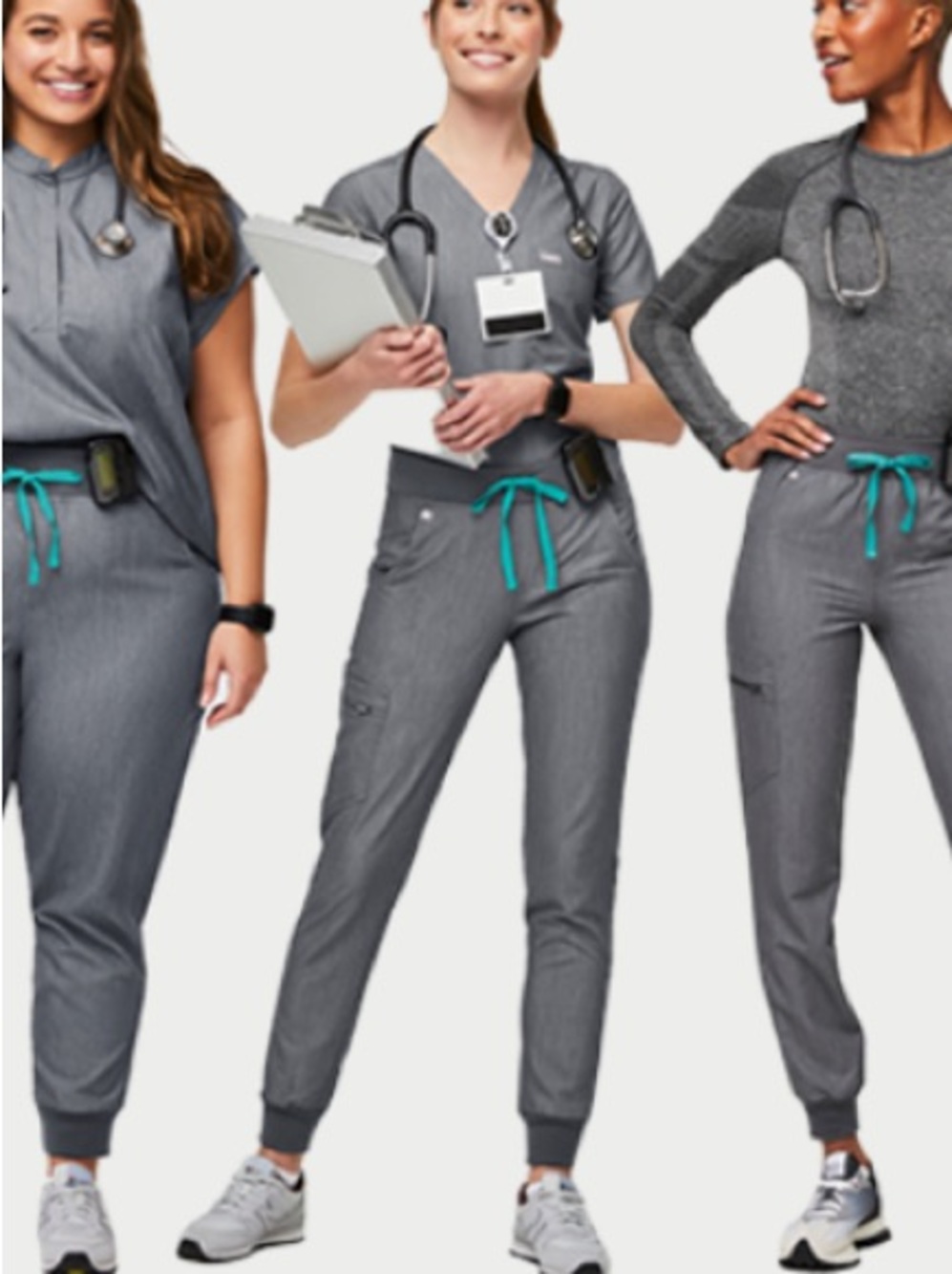 FIGS Women’s Graphite Grey Scrub Set-Zamora Joggers and Catarina Scrub Top
